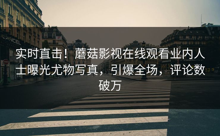 实时直击！蘑菇影视在线观看业内人士曝光尤物写真，引爆全场，评论数破万