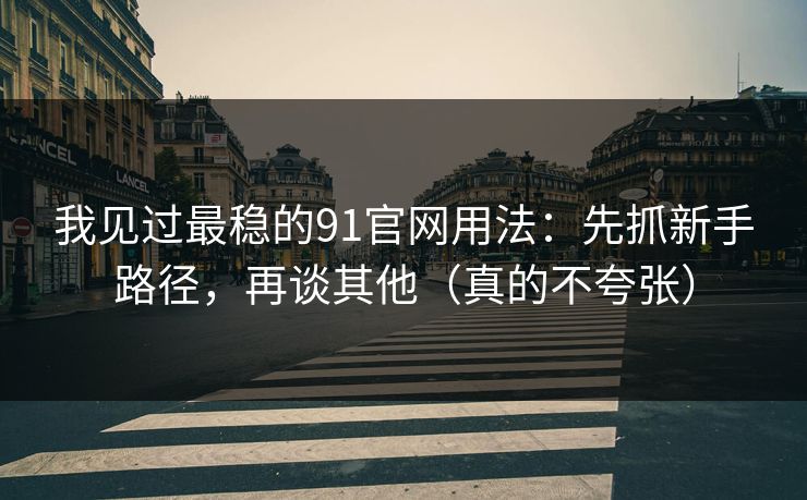 我见过最稳的91官网用法：先抓新手路径，再谈其他（真的不夸张）