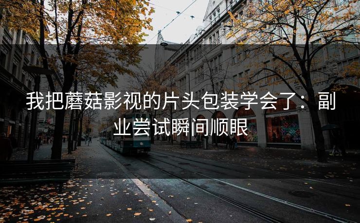 我把蘑菇影视的片头包装学会了：副业尝试瞬间顺眼